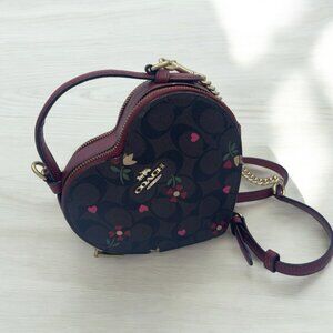 Coach Heart Crossbody with heart petal print
